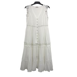 China White Custom Womens Dresses Short Sleeve Dresses With Lace Trims Spring Summer Wear on sale