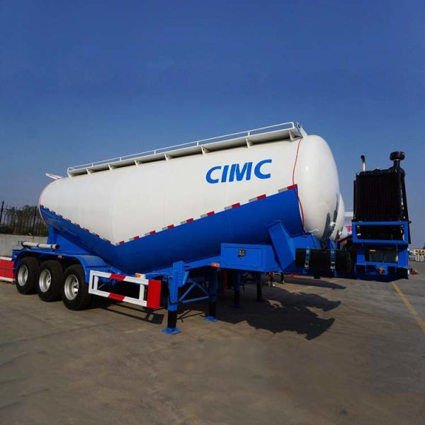 Quality Cylindrical Dry Bulk Steel 45m3 Dry Bulk Trailer wholesale