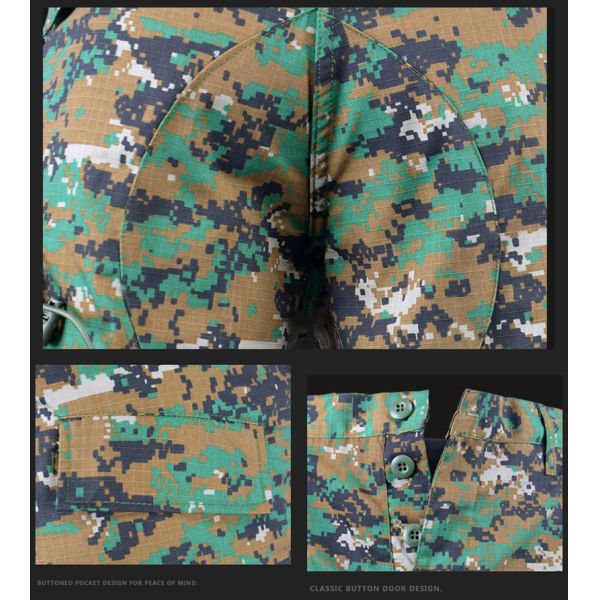 Digital Print Long Sleeve Shirts and Trousers for Men's ACU Camouflage Outdoor Wear