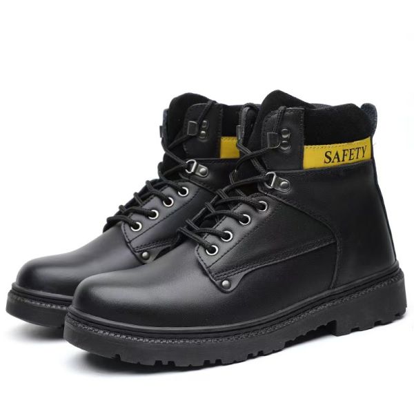 Lightweight Style Martin Boots Yellow Black High Top Work Boots For Men