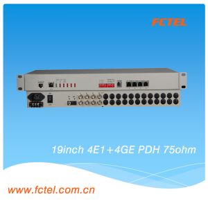 Cheap SNMP ,4E1+4GE with Fiber 1+1, and 2RS232/422/485 PDH Fiber Optical Multiplexer for sale