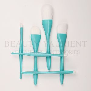Privated original streamlined deisgn with 6 Pcs Makeup Brush Set of Blue Plastic