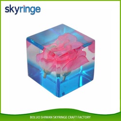 Folk Art Flower Paperweight Transparent Acrylic Paperweight Sample Available