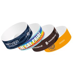 Security Custom Tyvek Wristbands For Events Snap Closure Adjustable Size