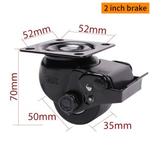 EDL 2 Inch Plate  Equipment Caster By Rigid Swivel Brake Type M412P-16 250kg Road