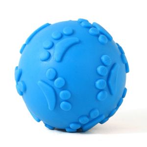 Pet Toy Ball with Paw Prints - Interactive Dog Chew Toy with Squeaker Premium