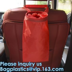 Car Trash Hanging Bag, Storage Pockets Leak-Proof Organizer Collapsible Portable
