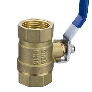 Brass Color Blue Long Handle Quick Open Full Port Brass Thread Ball Valve