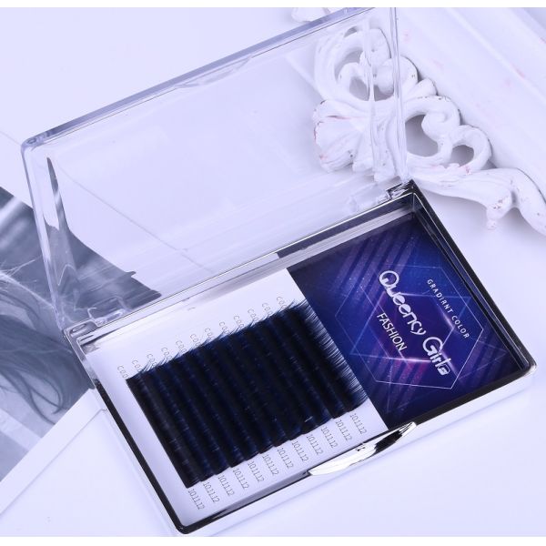 UV Colorful Colored Eyelash Extensions J B C D Curl 0.07mm Thickness Hand Made Type