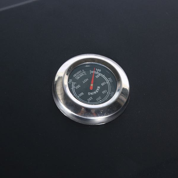 Industrial Metal Charcoal Barbeque Trolley Grill with Tabletop in Chrome Plated Finish