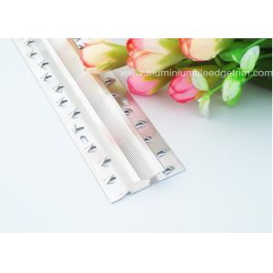 6063T5 Aluminium Carpet Dual Edge / Joint Strip Shiny Silver Effect