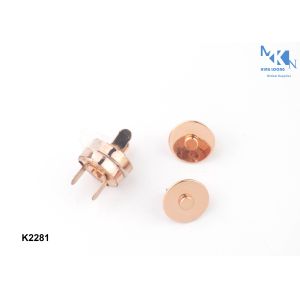 Rose Gold 14mm Magnetic Snaps , Elegant Design Button Clasp Fasteners For Bag