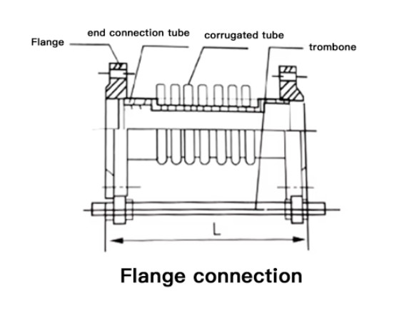 DN50 PN6 carbon steel compensator flange metal multilayer bellows expansion joint