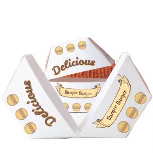 Custom Unique Biodegradable Burger Boxes Fast Food Takeaway Packaging for