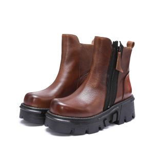 S204 Manufacturers autumn and winter thick-soled high-heeled simple fashion all-match Martin boots increase handmade l