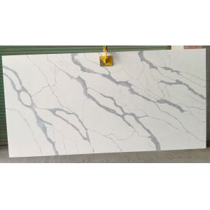 Calacatta Marble Look Quartz Stone Slab For Kitchen Top Decoration