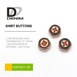 Novelty Dress Shirt Cuff Buttons Orange / Creamy White Color With Popular Design