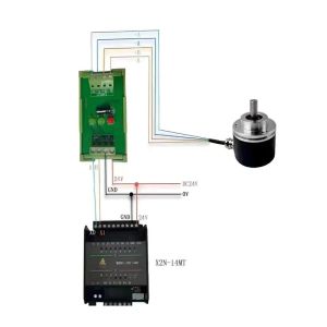 DC24V 2 Ways Converter Servo Encoder Differential 5V TTL to Collector 24V HTL