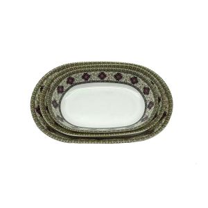 China OEM Melamine Plate Home Rectangle Flower Melamine Dinnerware Tasteless on sale