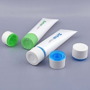 PE Empty Lotion Squeeze Tubes White Cosmetic Soft Tube Round With Matt Screw