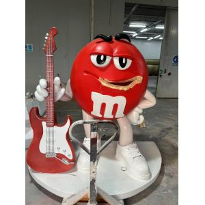 Cartoon M&M's Character Trendy Toy - Red M&M's Doll, Color-Selectable, Floor Decoration Sculpture Model for Customer Stores