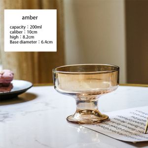 200ml Pudding Yogurt Salad Milkshake Cup 10cm Caliber Glass Ice Cream Bowl