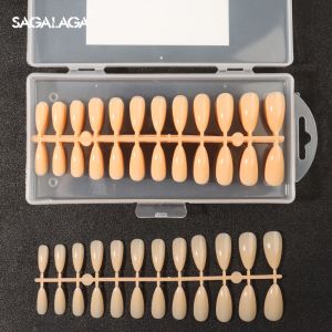 Low Quantity Colored Transparent Press on Nude Nail Tips With Logo French Style