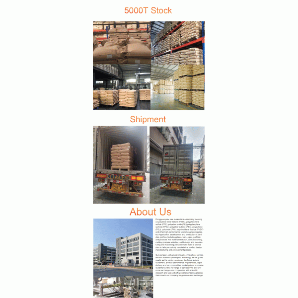 Wear Resistance PEEK 20% PTFE Resin Pellets Bulk Polyetheretherketone Resin Natural color