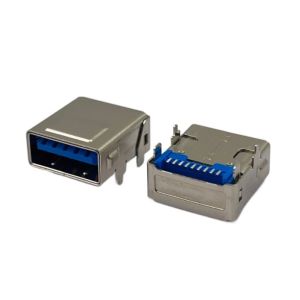 USB3.1 STD Socket Connector R/A T/H CH 4.10mm Double Shells RoHS Compliant and