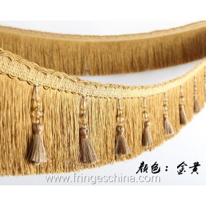 Handmade fashionable chain beads lace tassels fringes for curtain/sofa/pillow