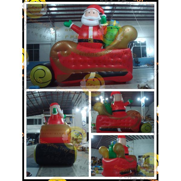 Advertising Custom Durable Shaped Balloons , Inflatable Large Santa Claus For
