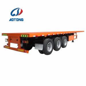 13m Length 3 Axles Flatbed Cargo Truck Semi Trailers for 5 Meters Container