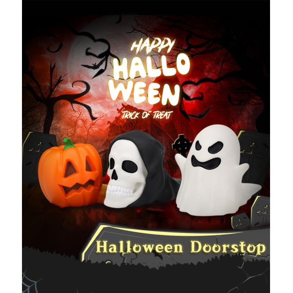 Quality Noctilucent Skeleton Halloween Door Stopper Wedge Non Phthalate PVC Material wholesale
