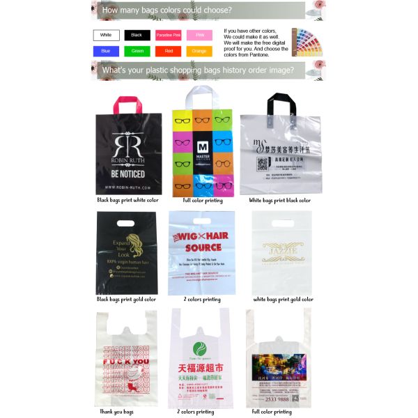 Merchandise Die Cut Handle Bags Custom Logo Printing Personalized Plastic Bags