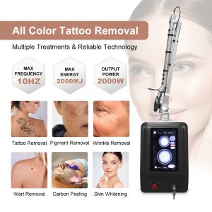 Portable Picosecond Q Switched Pico Laser Machine 1320nm All Color Tattoo