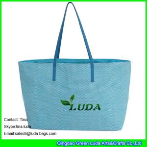 China LUDA  blue cheap handbags online paper straw beach bags and totes on sale