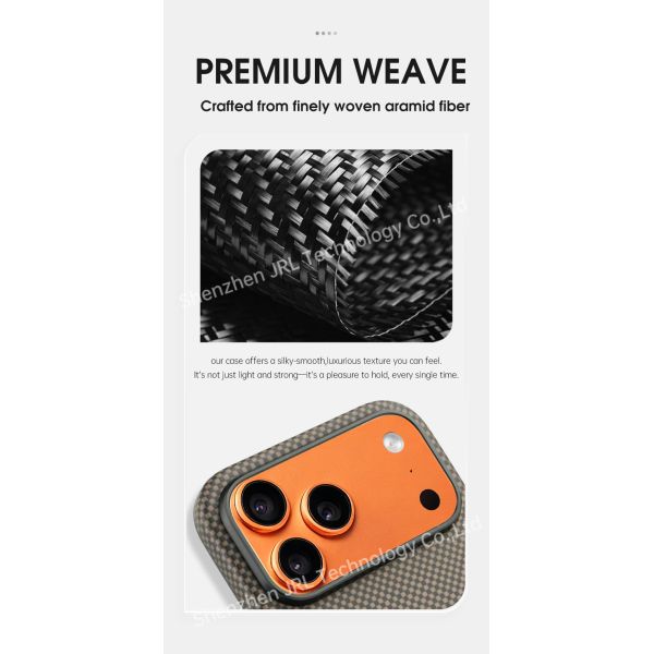 Customized Side Injection TPU Aramid Carbon Fiber Mobile Phone Cover for iPhone 17 Pro