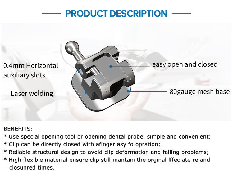MFDS Dental Bracket Self Ligating For Orthodontic Teeth Alignment Roth MBT 022