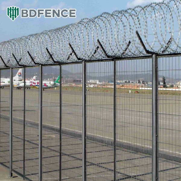 3000mm Airport Curvy Welded Wire Mesh Panel Easily Assembled Garden Boundary Wall Security Iron Fencing