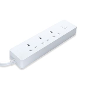 UK Plug 3 Outlets Wifi Enabled Power Strip , Smart Plug Surge Protector
