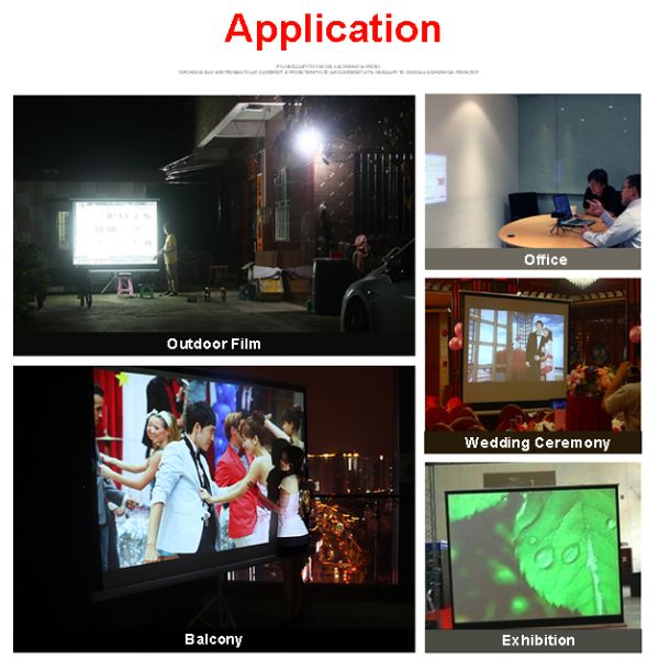 120" 16:9 foldable tripod projection projector screen HD 3D TV home theater matte white