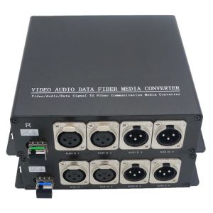 2 Way 3 Pin XLR Balanced Analog Audio Over Fiber Extender Transceiver