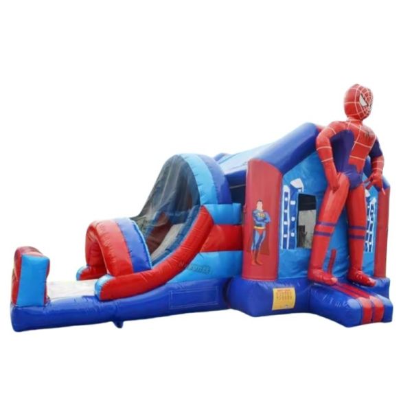 Custom Superhero Bounce House With Slide Moonwalk Bouncer / Commercial