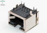 Single Port 8p8c Low Profile RJ45 Jack Latch Tab Up THT R / A 90 Degree