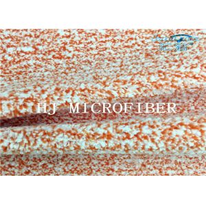 Orange Mixed Knitted Microfiber Coral Fleece Fabric With Nylon Hard Wire