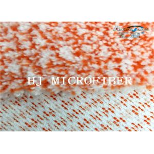 Orange Mixed Knitted Microfiber Coral Fleece Fabric With Nylon Hard Wire