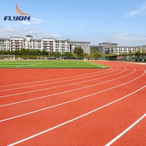 Full Pour System Athletic Running Tracks Polyurethane Surface With Textured