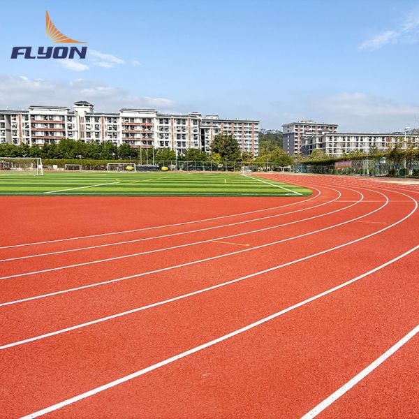 Full Pour System Athletic Running Tracks Polyurethane Surface With Textured