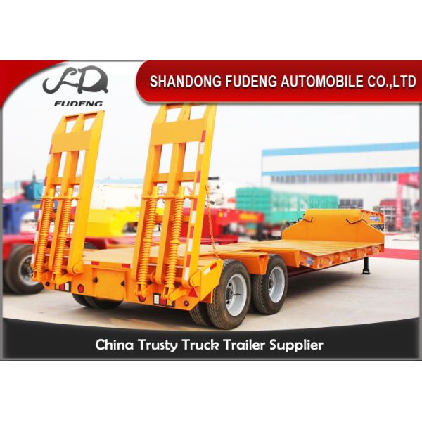 Quality Double Axles Low Loader Trailer For Bulk Cargo Transportation High Strength Steel wholesale
