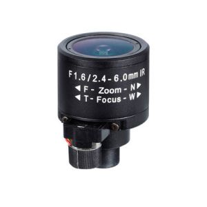 Cheap 1/3&quot; 2.4-6.0mm 2Megapixel F1.6 M12x0.5 Mount DC Auto IRIS Manual Zoom/FocusIR Vari-focal Board Lens for sale